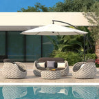 Tatta 4-Piece Woven Rope Outdoor Swivel Sofa Set with 360° Rotation and Coffee Table