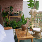 Hand-Crafted Natural Rattan 3-Seater Sofa with White Cushions - Forli Collection (Indoor/Covered Patio)