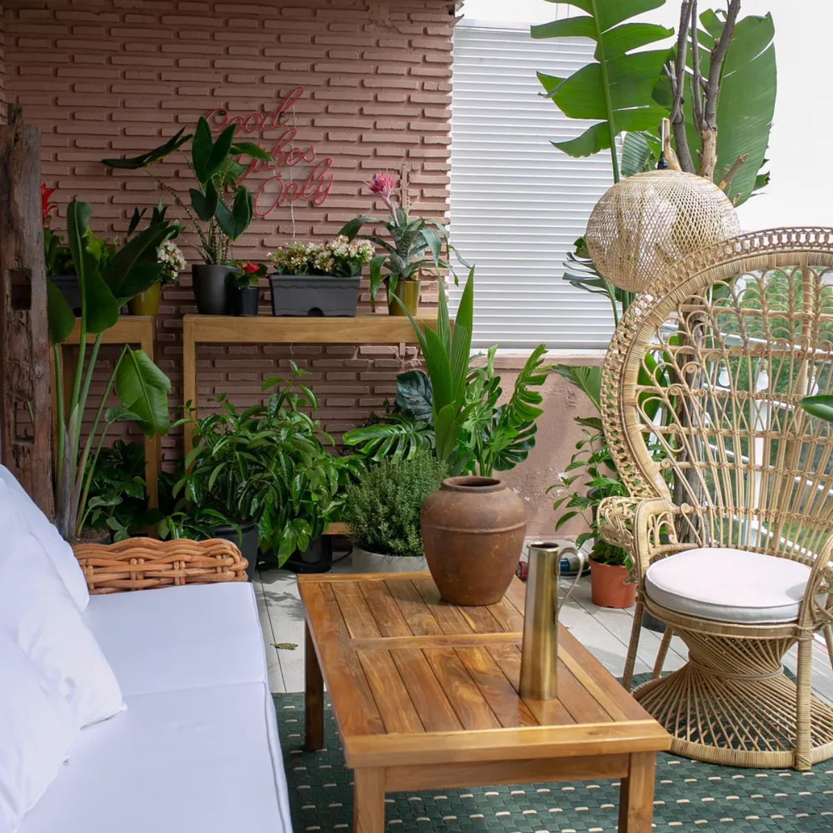 Hand-Crafted Natural Rattan 3-Seater Sofa with White Cushions - Forli Collection (Indoor/Covered Patio)