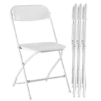 5-Piece Portable Folding Table & Chair Set - 6ft Heavy Duty Trestle Table with 4 Seats (White)