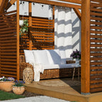 Hand-Crafted Natural Rattan 3-Seater Sofa with White Cushions - Forli Collection (Indoor/Covered Patio)