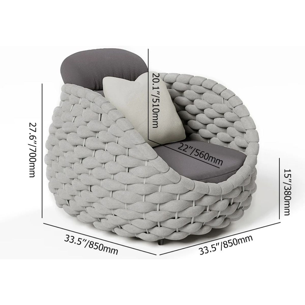 Tatta 4-Piece Woven Rope Outdoor Swivel Sofa Set with 360° Rotation and Coffee Table