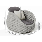 Tatta 4-Piece Woven Rope Outdoor Swivel Sofa Set with 360° Rotation and Coffee Table