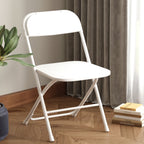 5-Piece Portable Folding Table & Chair Set - 6ft Heavy Duty Trestle Table with 4 Seats (White)