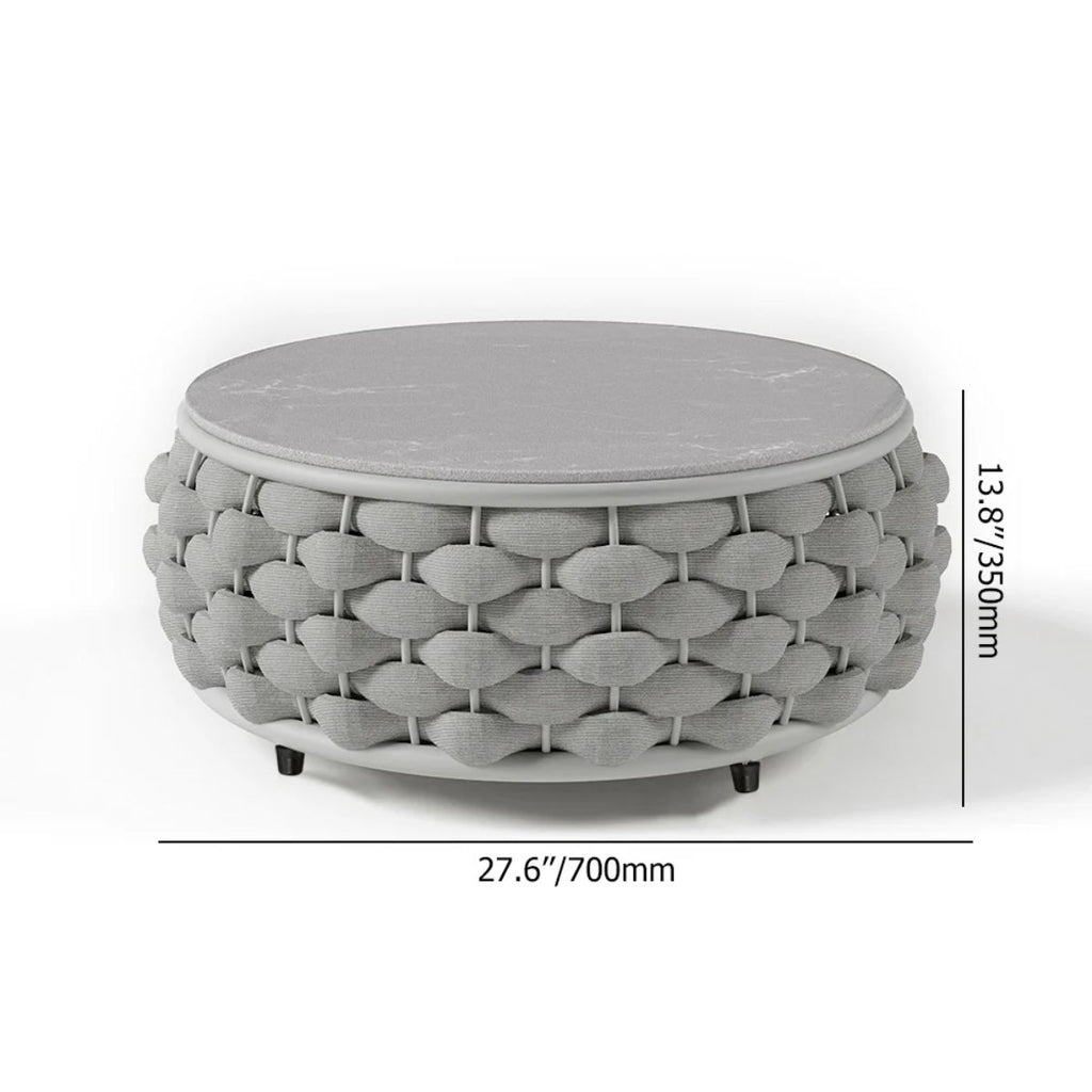 Tatta 4-Piece Woven Rope Outdoor Swivel Sofa Set with 360° Rotation and Coffee Table