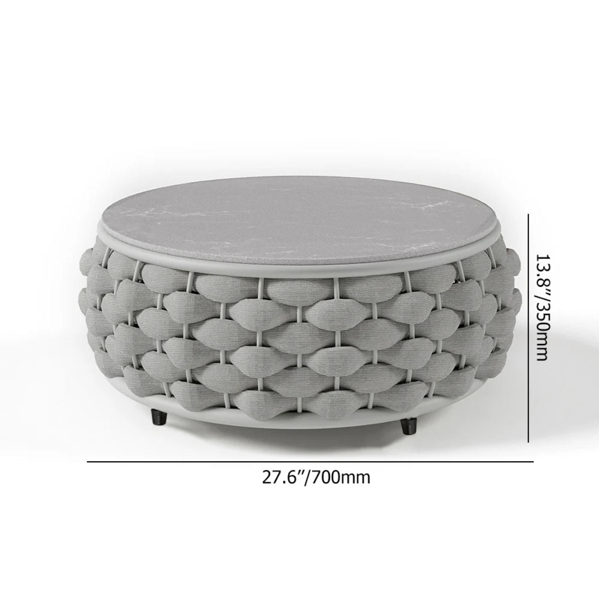 Tatta 4-Piece Woven Rope Outdoor Swivel Sofa Set with 360° Rotation and Coffee Table